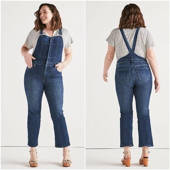 Lucky Brand Jean Overalls Bridgette Crop Flare 20W